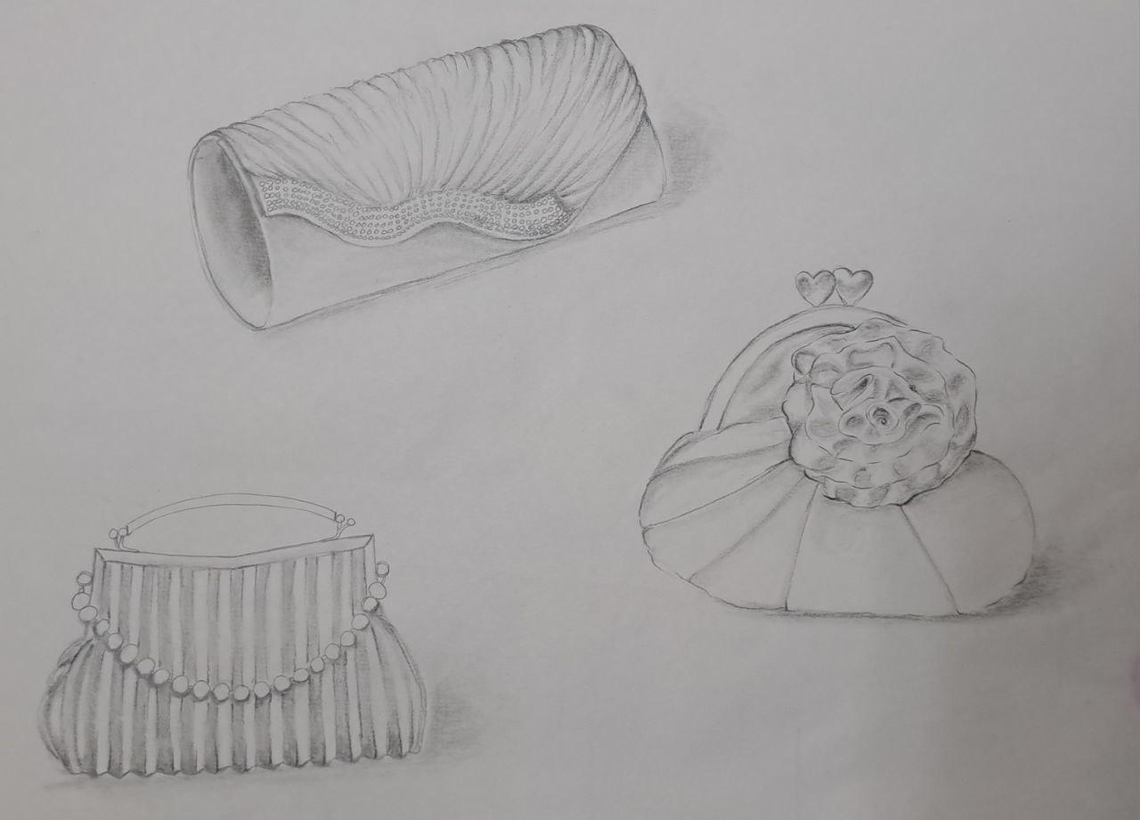نمونه کار طراحی لباس (تدابیر خطی ) هنرجوی صاحو