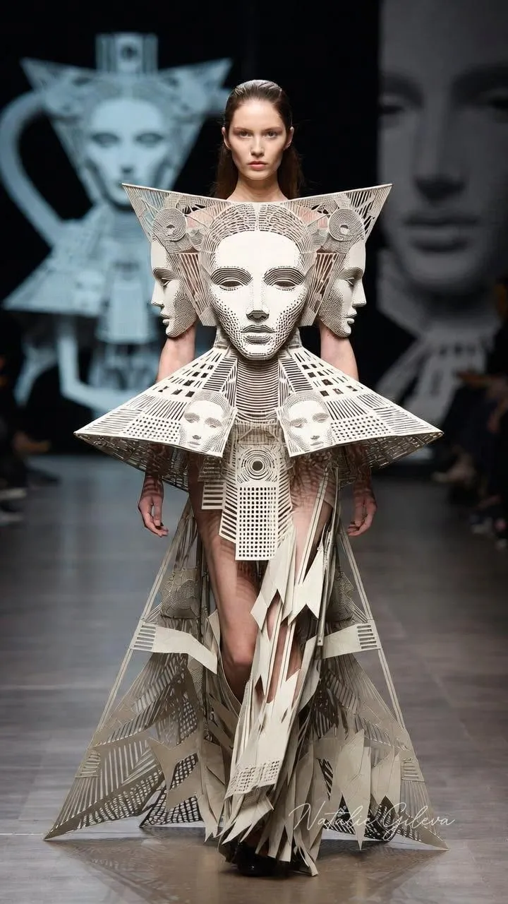 01 _ surreal haute couture dress _ inspiration from ancient idols