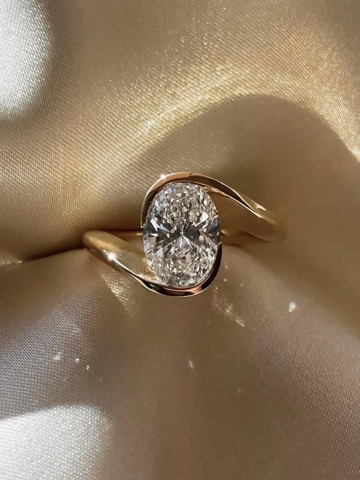 3_00CT Oval Cut Moissanite Diamond Bypass Setting Engagement Ring - Etsy (1)