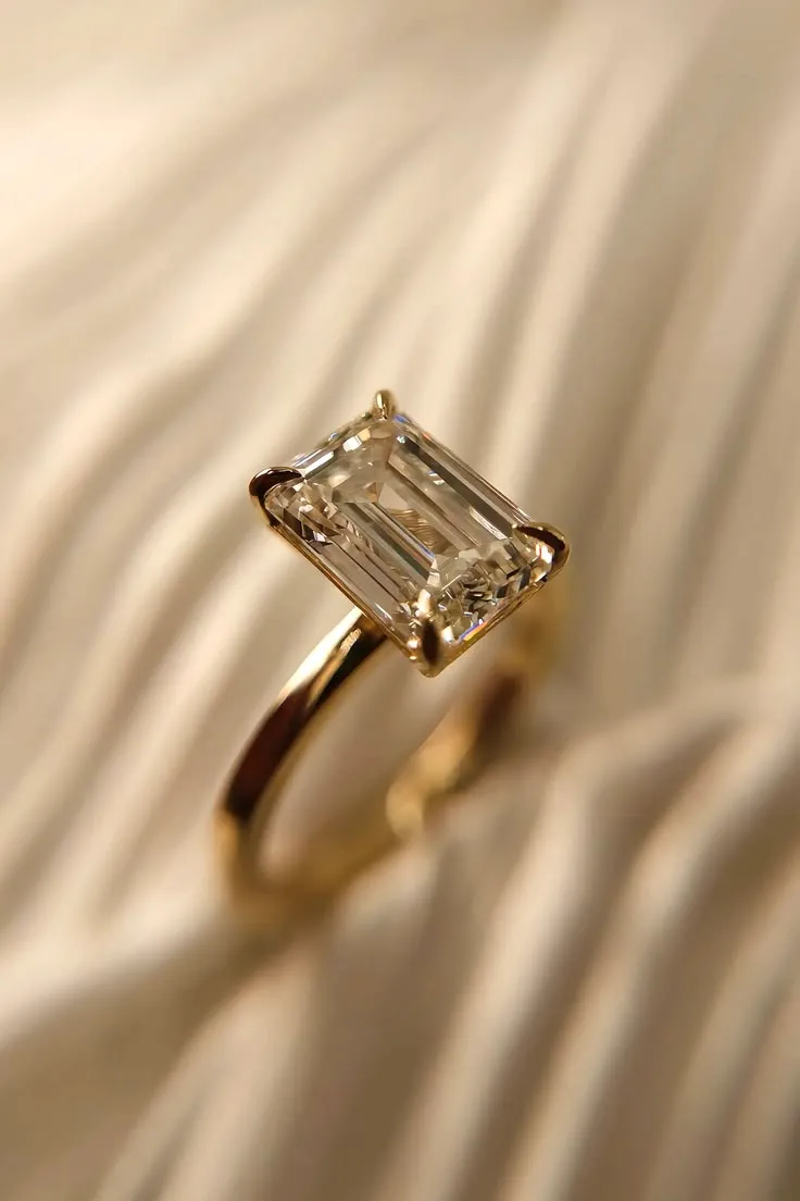 3ct Emerald Cut Engagement Ring