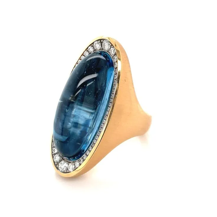 Cabochon Aquamarine Ring _ Silverhorn Jewelers Santa Barbara