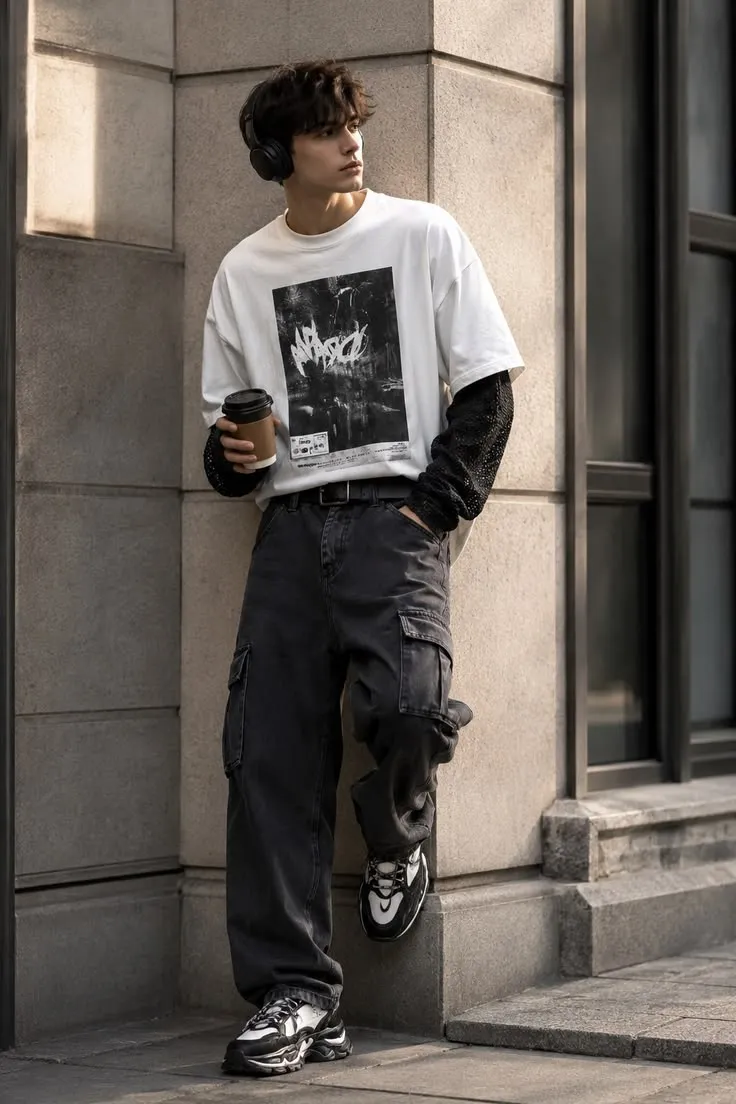 Effortless Men's Cargo Pants Outfit for a Clean Street Style