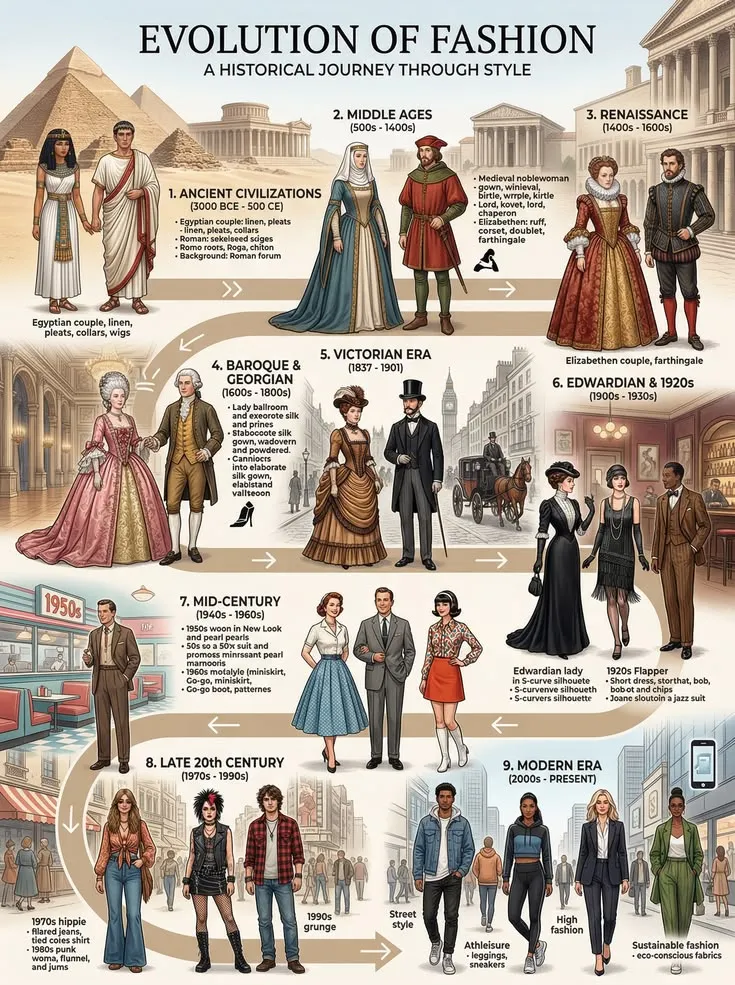 Evolution Of Fashion Infographics Evolution Of Fashion Infographics
