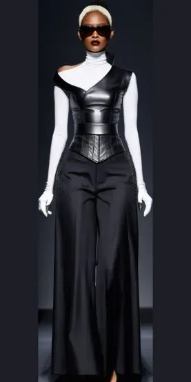 Sleek Futuristic Fashion - Black Leather Outfit #sleek #edgy #avantgarde #fashion #style