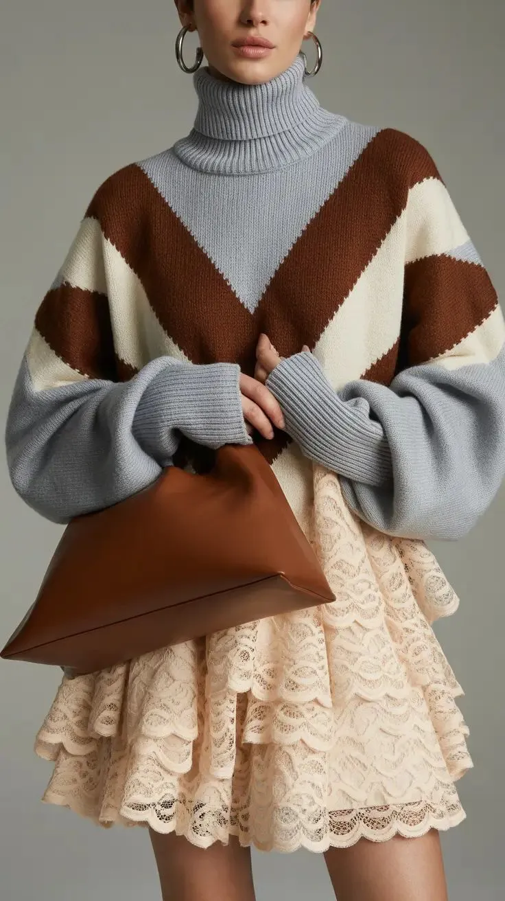 Sweater Outfits for Women 2026_ Trendy Knit Looks in Red, Beige & Navy Blue