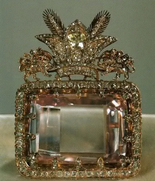 The Darya-ye Noor “Ocean of Light”; weighing an estimated 182 carats (36 g)_ Its colour, pale pink, is one of the rarest to be found in diamonds_ (1) The Darya-ye Noor “Ocean of Light”; weighing an estimated 182 carats (36 g)_ Its colour, pale pink, is one of the rarest to be found in diamonds_ (1)